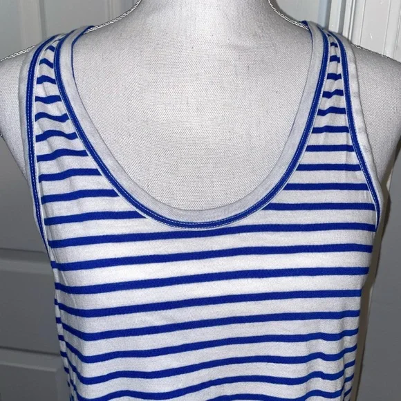 NWT J Crew Blue and White Stripe Tank Dress - Picture 3 of 9